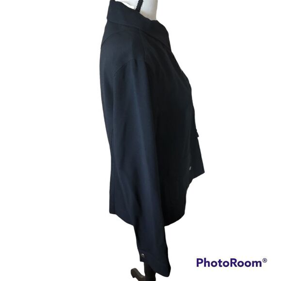 Chico's Black Snap Jersey Knit Shacket. Size 1. - Picture 2 of 8